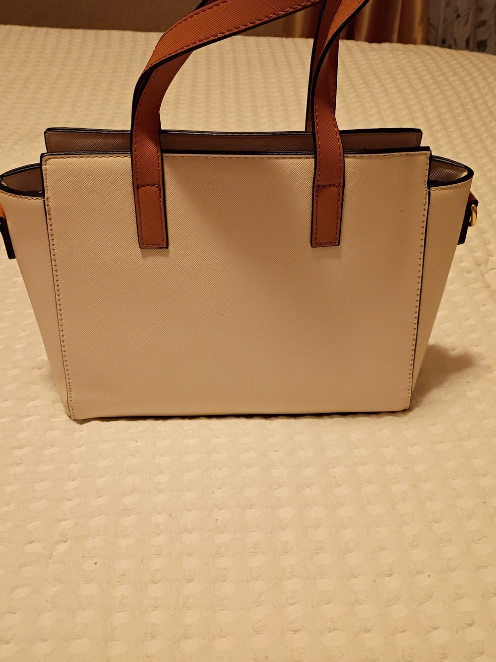Montana West Cream and Tan Tote Set with Matching Wallet and Strap - Picture 5 of 6